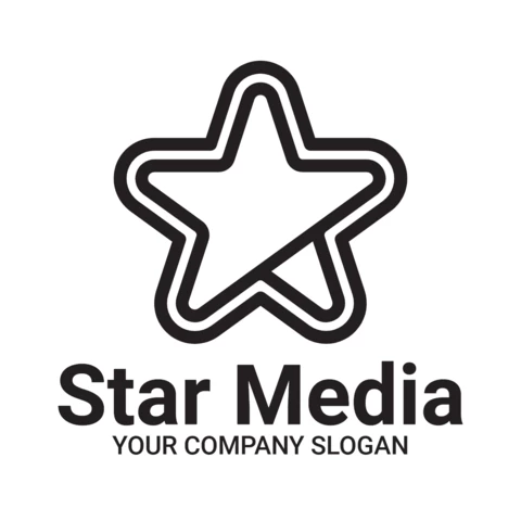 Modèle de logo pour les médias en étoile