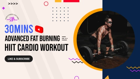 Geometryczny szablon miniatury kanału fitness na YouTube