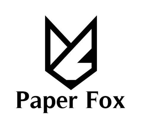 Plantilla de diseño de logotipo de zorro de papel