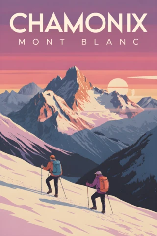 Chamonix Mont Blanc Adventure Design Template for Posters