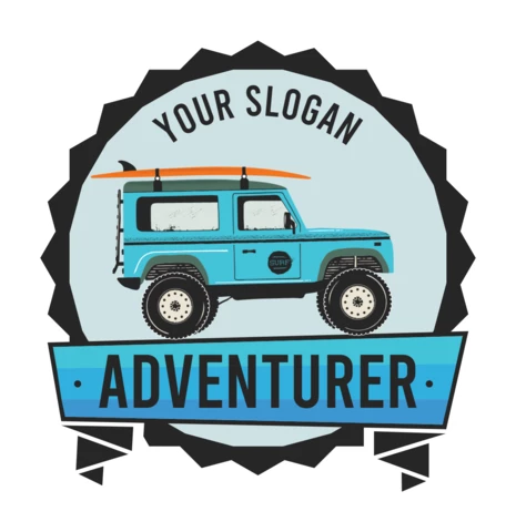 Adventurer Surfing Car Badge Template Design