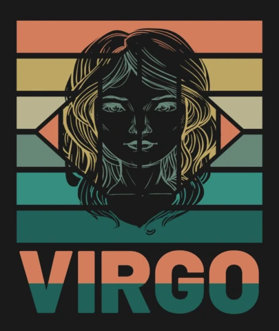 Modèle de t-shirt rétro pour le signe du zodiaque de la Vierge