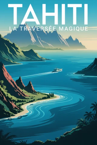 Tahiti Landscape Design Template for Travel Posters