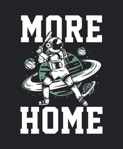 Astronaut Playing Baseball T-Shirt Design Template