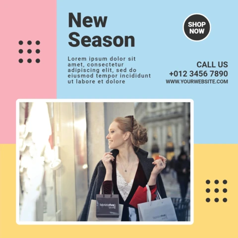 New Season Pastel Fashion Instagram Post Design Template