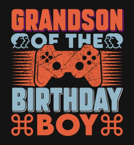 Le petit-fils de l'enfant qui a fêté son anniversaire est un modèle de t-shirt avec une citation de jeu