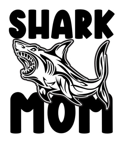 Shark Mom Fishing Minimalist Design for Apparel Template