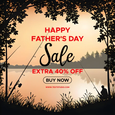 Father's Day Gift Sale Marketing Template for Fishermen Dads