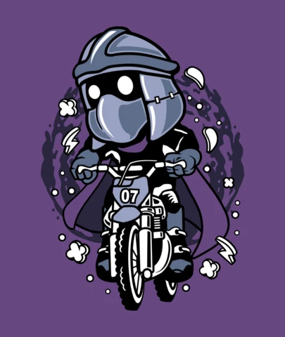 Modèle de conception de t-shirt de culture pop de motard Shredder