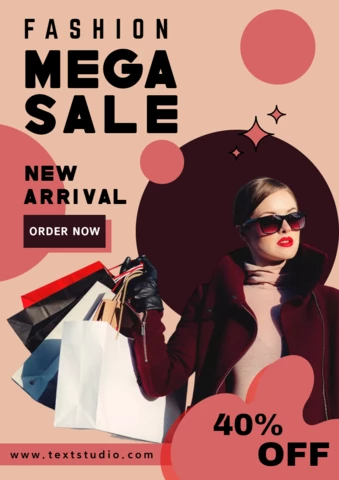 Pembe ve siyah moda satış broşürü
