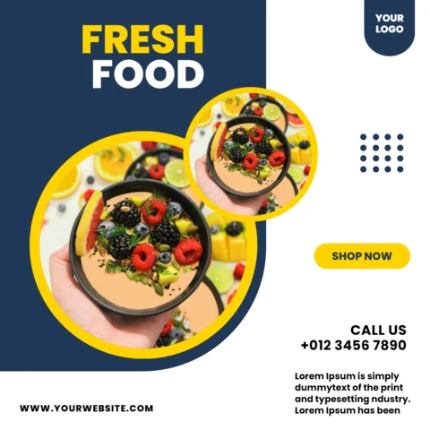 Impactful Geometric Promotional Social Media Post Design Template