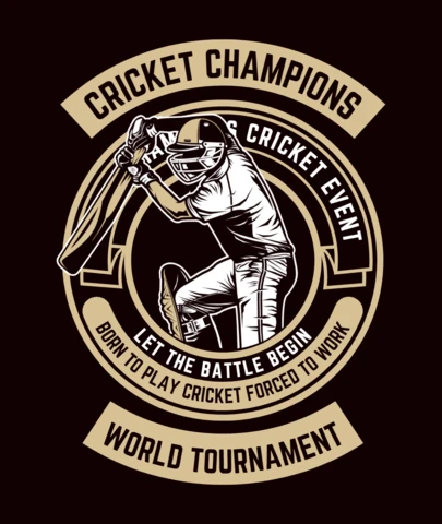 Cricket Champions T-Shirt Design Template