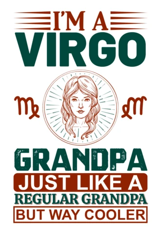 Vintage Virgo Grandpa Quote Design Template for Customizable Apparel