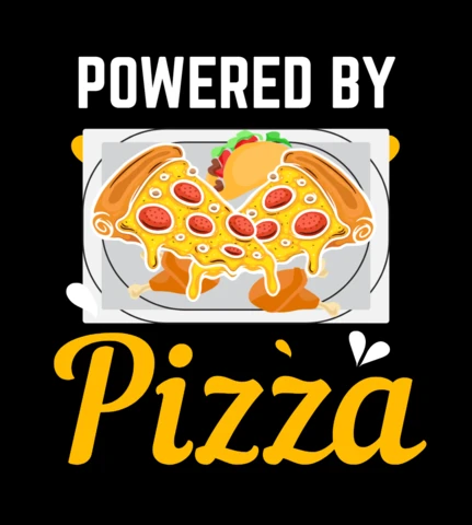 Powered by pizza t-shirt design template