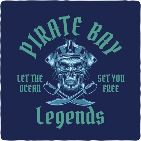 Dead Pirate Skull Vintage T-shirt Design Template