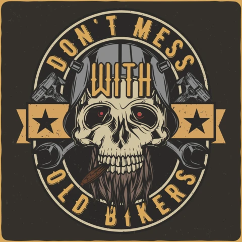 Don't Mess With Old Bikers T-Shirt Design Template
