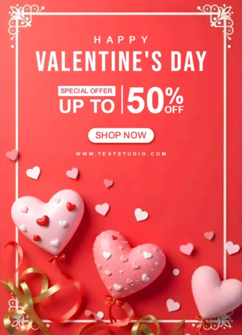 Valentinstag-Verkaufsvorlage - editierbares Design für Sonderangebote