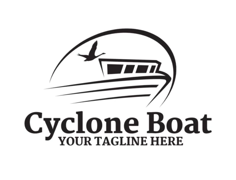 Cyclone Boat Logo Design Template