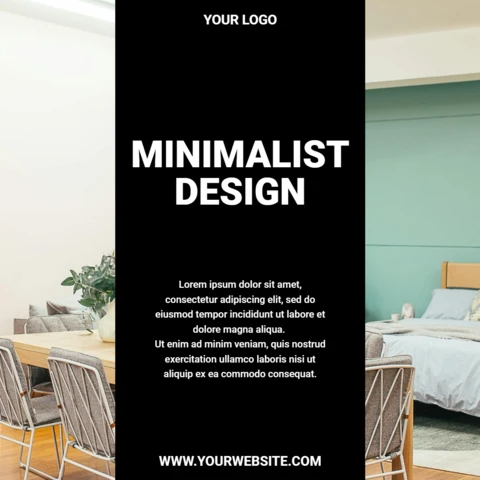 Publicité minimaliste sobre, modèle de conception de post instragram
