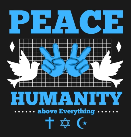 Peace Humanity Graphic Design Template for Apparel and Merchandise
