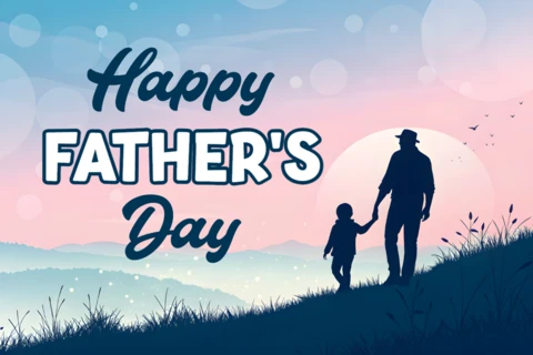 Happy Father's Day Silhouette Design Template for Heartfelt Celebrations