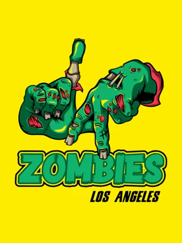 Szablon projektu koszulki Zombie hand los angeles
