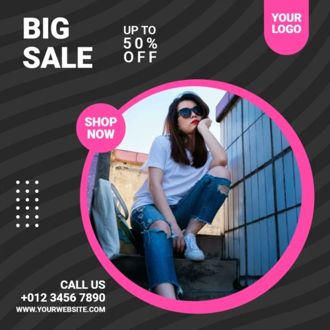 Big Sale Ad Fashion Instagram Post Design Template