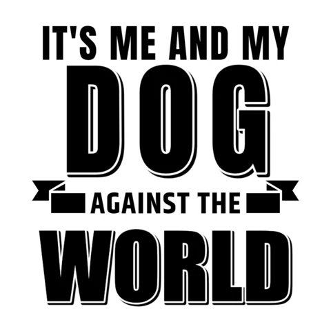 世界と戦う私と愛犬のTシャツデザイン