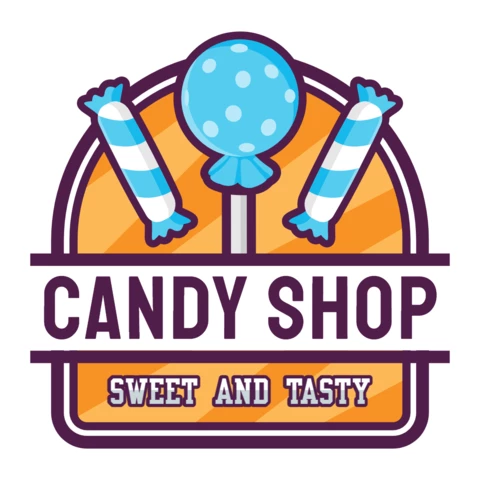 Candy Shop Badge Logo Design Template