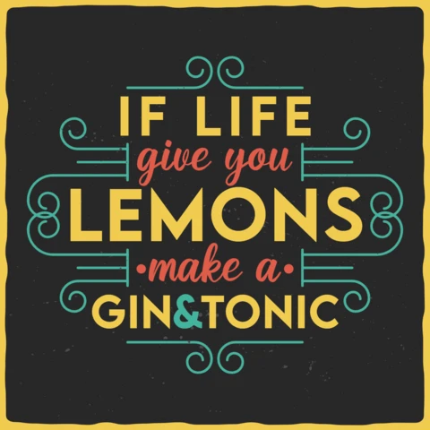 Gin Tonic Quote T-Shirt Design Template