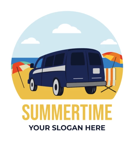 Summertime RV Trailer Badge Template Design