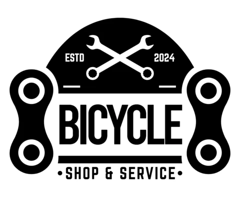 Modèle de logo pour magasin et service de bicyclettes noir