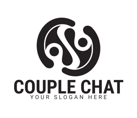 Modèle de conception de logo de chat de couple