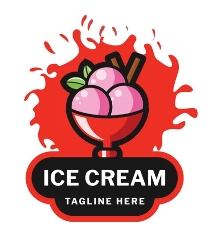 Plantilla de diseño de logotipo de helado