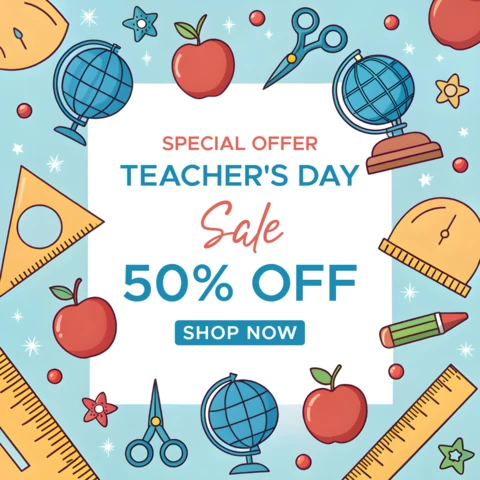 Colorful Teacher's Day Sale Template Design for Promotion