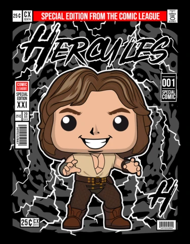 Hercules Cartoon Character Magazine Cover Design Template