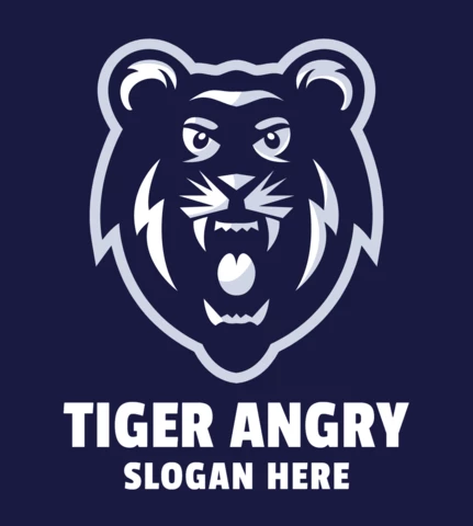 Plantilla de diseño de logotipo de tigre enojado