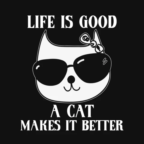 La vie est belle un chat modèle de t-shirt