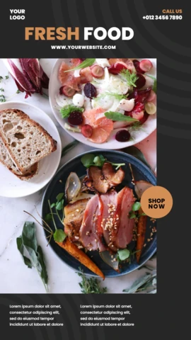 Modern Black Geometric Instagram Story Post Design Template