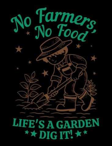 Design de template de jardinagem vintage – sem agricultores, sem comida