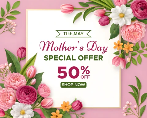 Floral Mother's Day Promotion Template - Elegant Design for Special Offers