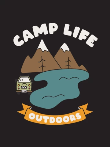 Camp Life Outdoors T-shirt Template Design