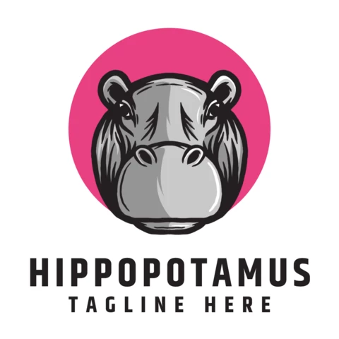 Hippopotamus Logo Design Template