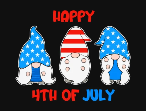 4th of july gnomies american t-shirt design template