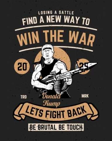 Ganar la guerra donald trump plantilla de diseño de camiseta