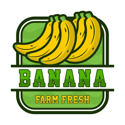 Farm Fresh Banana Logo Design Template