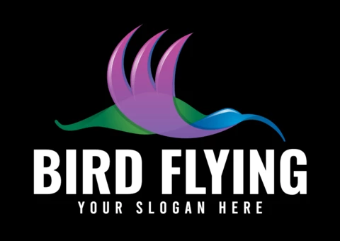 Colorful Flying Bird Logo Design Template