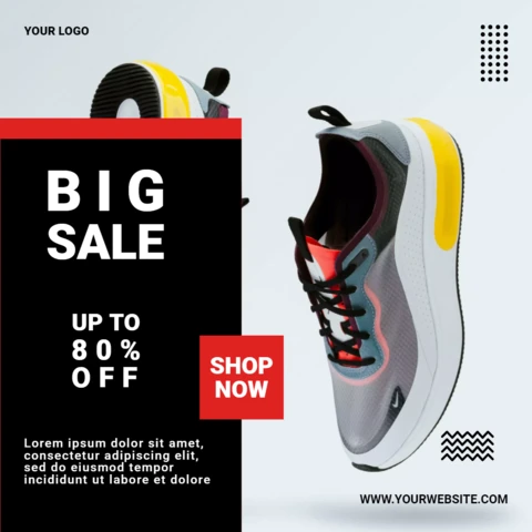Grande vendita offerta streetwear sneakers vendita instagram post design template