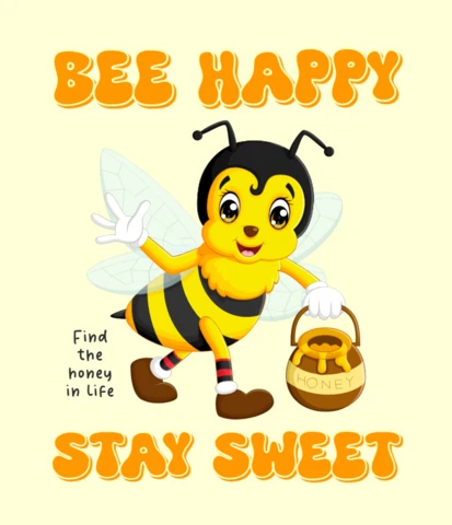 Bee Happy Sweetness Design Template for Kids