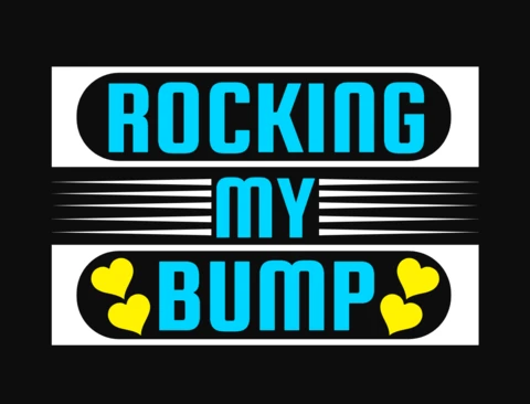 Rocking My Bump T-Shirt Design Template